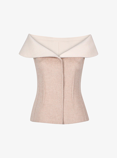 off shoulder top roxane creme beige double face