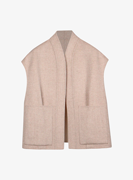 Gilet regine beige off white double face