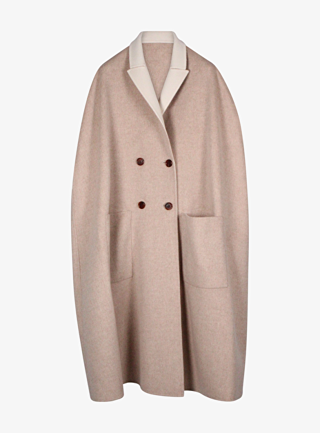 cape vest celine lang mouwloos beige off white double face