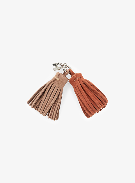Schoen accessoires suede kwastjes oranje zacht roze