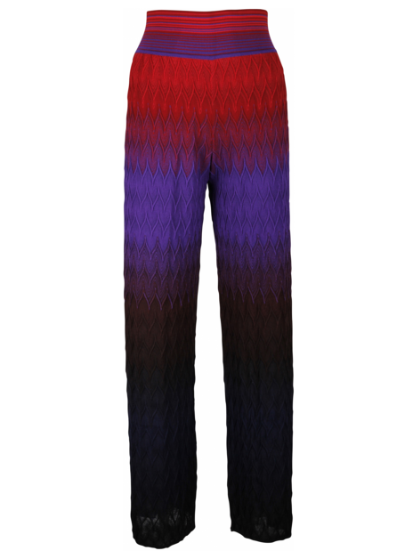 Broek zigzag dégradé paars rood zwart