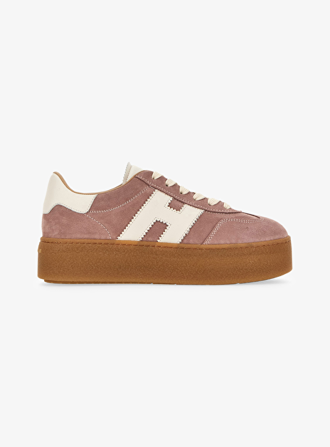 Sneaker h698 oud roze suede plateau zool