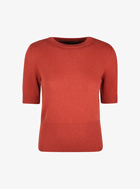 Pull olaf wol terracotta korte mouw