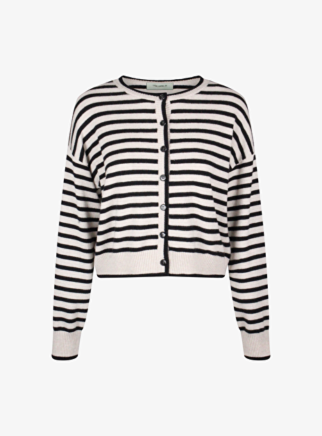 Vest marit beige zwart streep