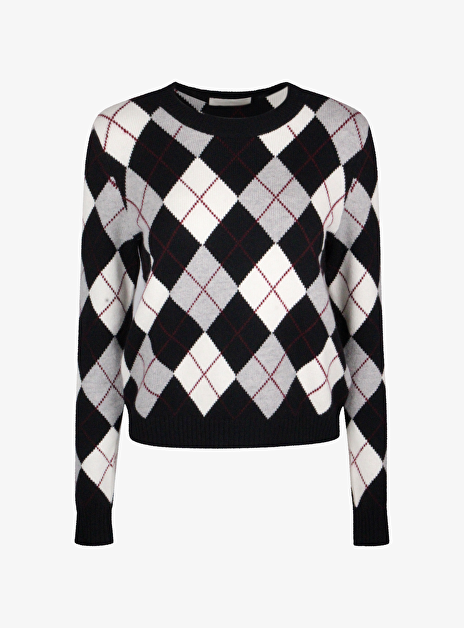 Pull antoni zwart multicolor ruit