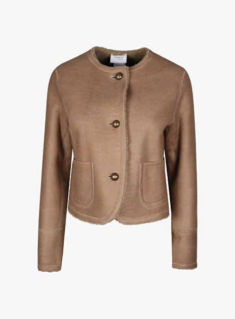 Kort lammy jasje taupe