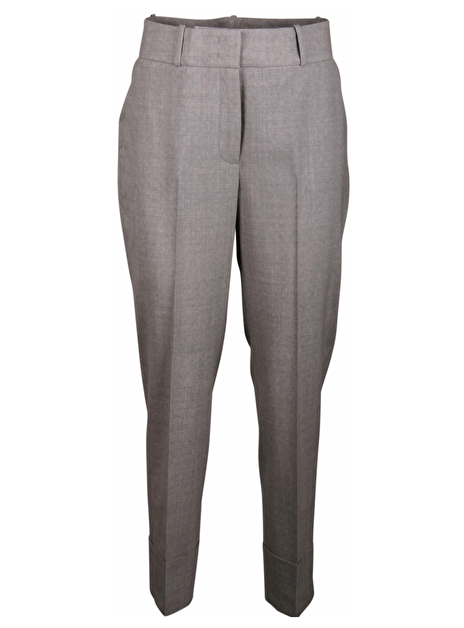Pantalon coolwool lichtgrijs met omslag