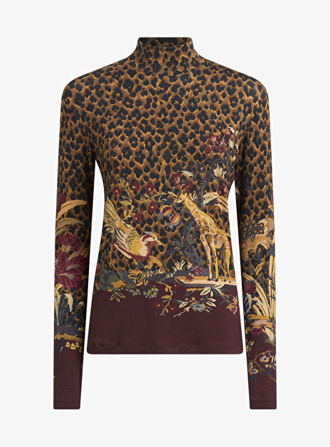 Pull Col Leopard Bruin Multicolor
