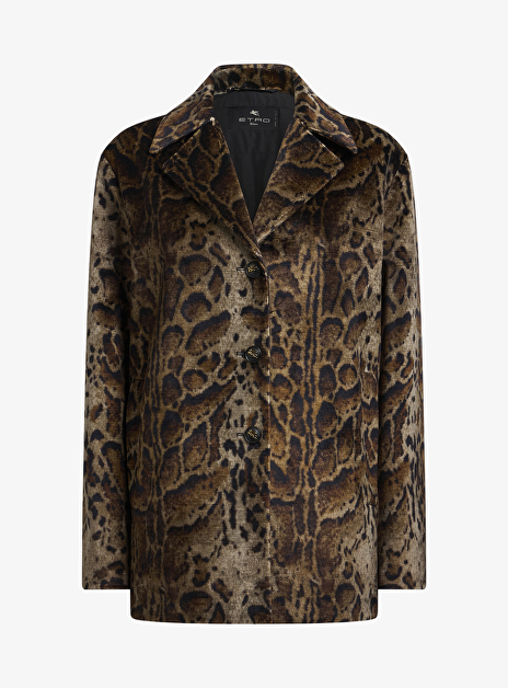 Jas Velours Leopard Bruin