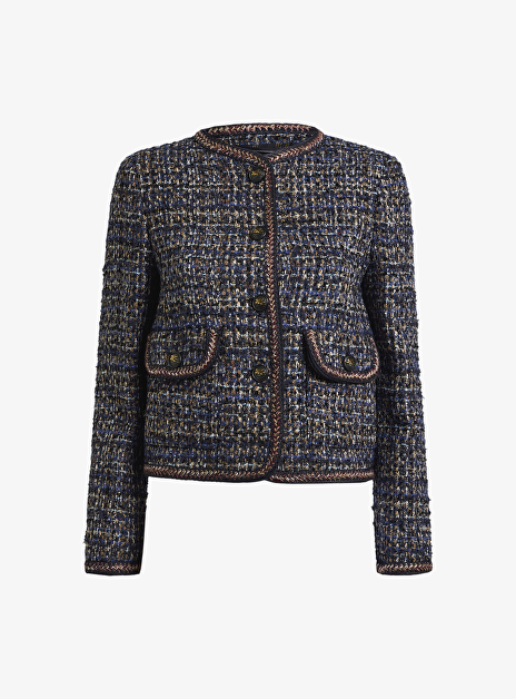 Blazer Bouclé Blauw Multicolor