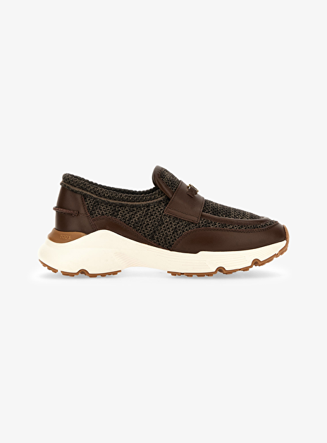 Sport Run Sneaker Leder Textiel Bruin