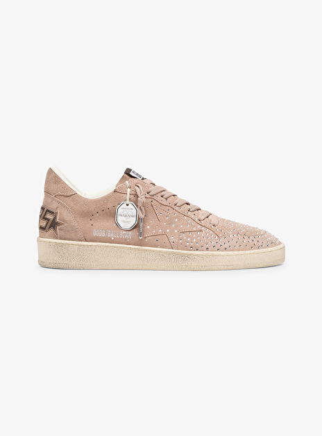 Ballstar Sneaker Suède Swarovski Poederroze