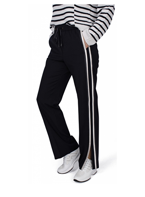 Pantalon cool wool navy met bies