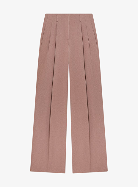 Flavia Wide Leg Pantalon Wol Oud Roze