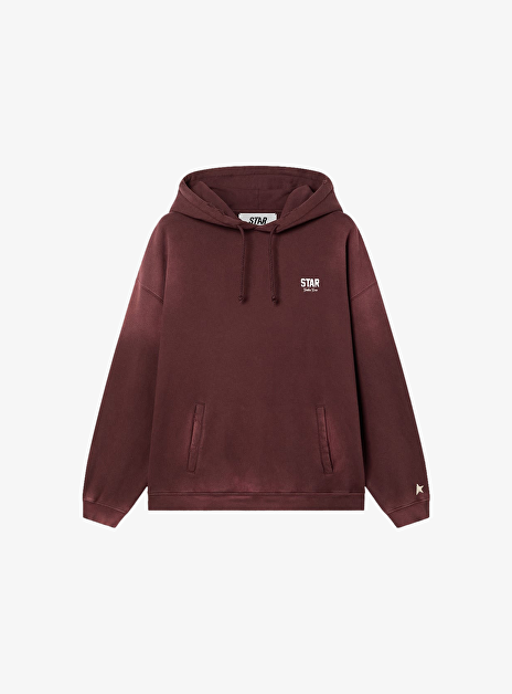 Oversized Destroyed Hoodie Bordeaux