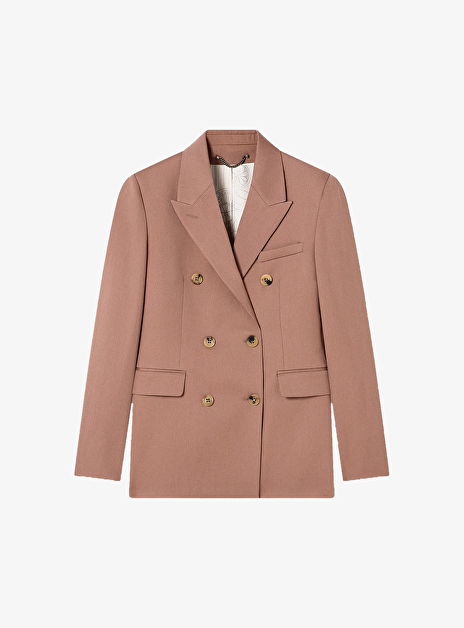 Diva Double Breasted Blazer Wol Oud Roze