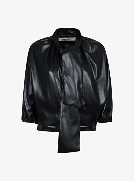 Flou3 Blouse Faux Leder Zwart