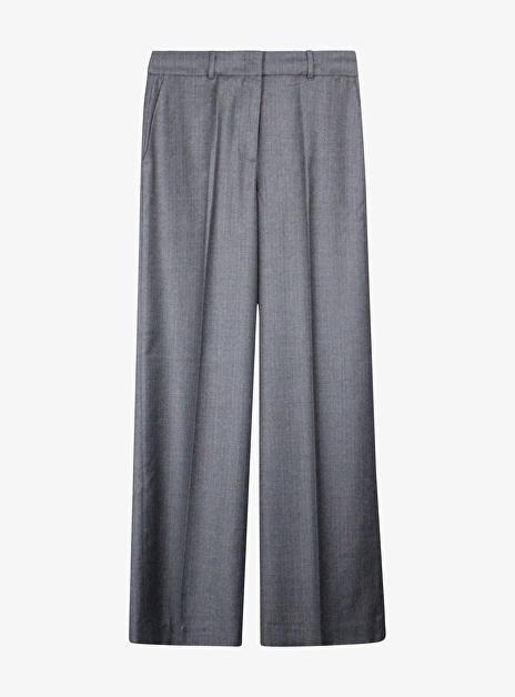 Pantalon Wol Grijs Bruin Krijtstreep