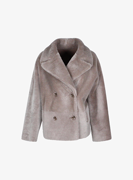Lammy Shearling Reversible Leder Taupe