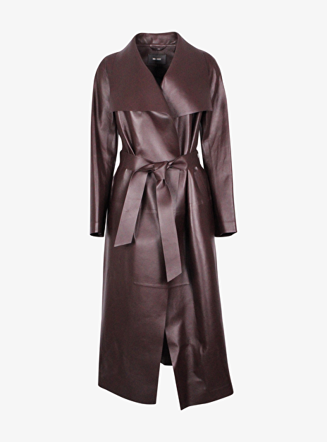 Mai-L Trenchcoat Leer Aubergine