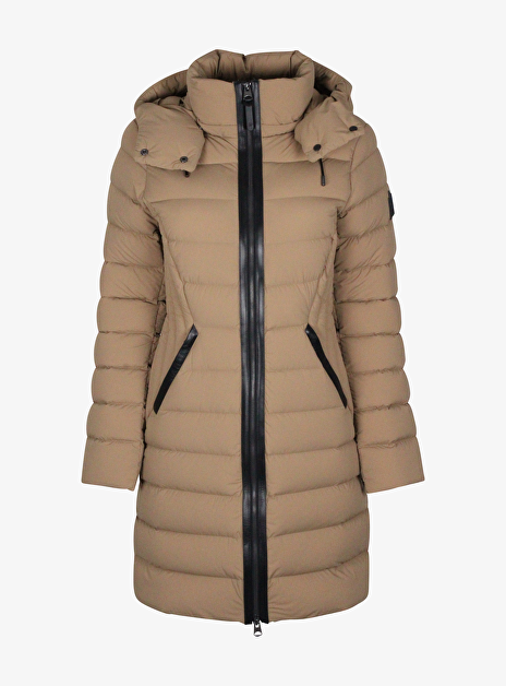 Farren Jas Gestept Camel Met Zwart Rits