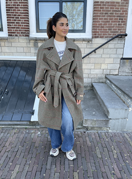 Roxanne Trenchcoat Wol Groen