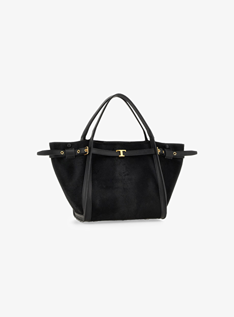 T Signature Shopping Bag Pony Leer Zwart