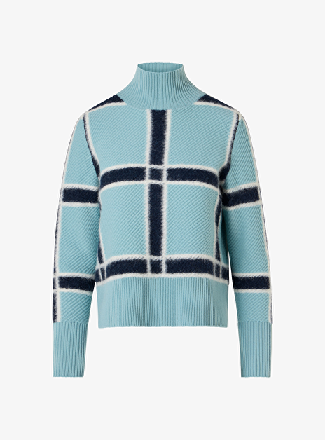 Pull Turtle Lichtblauw Marine Ruit