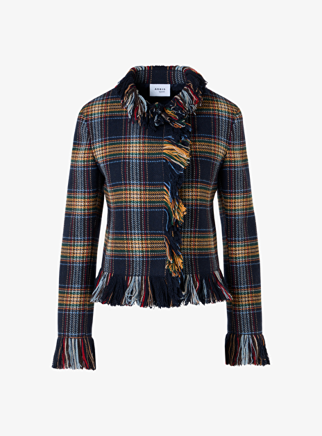 Blazer Wol Marine Multicolor Ruit
