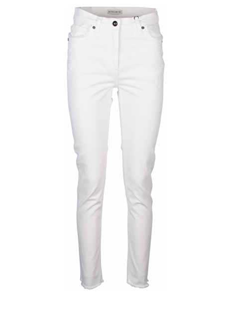Jeans wit met broderie